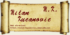 Milan Kucanović vizit kartica